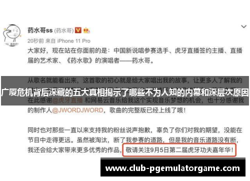 广厦危机背后深藏的五大真相揭示了哪些不为人知的内幕和深层次原因