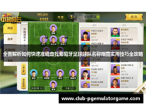 全面解析如何快速准确查找葡萄牙足球球队名称指南实用技巧全攻略 全面解析如何快速准确查找葡萄牙足球球队名称指南实用技巧全攻略