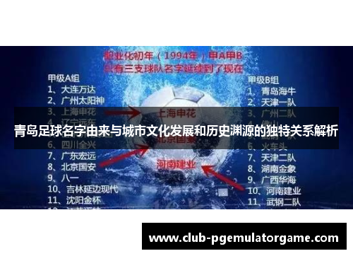 青岛足球名字由来与城市文化发展和历史渊源的独特关系解析